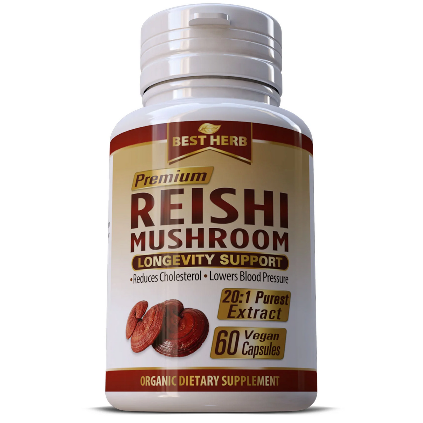 Organic Reishi Mushroom Longevity Extract Capsules