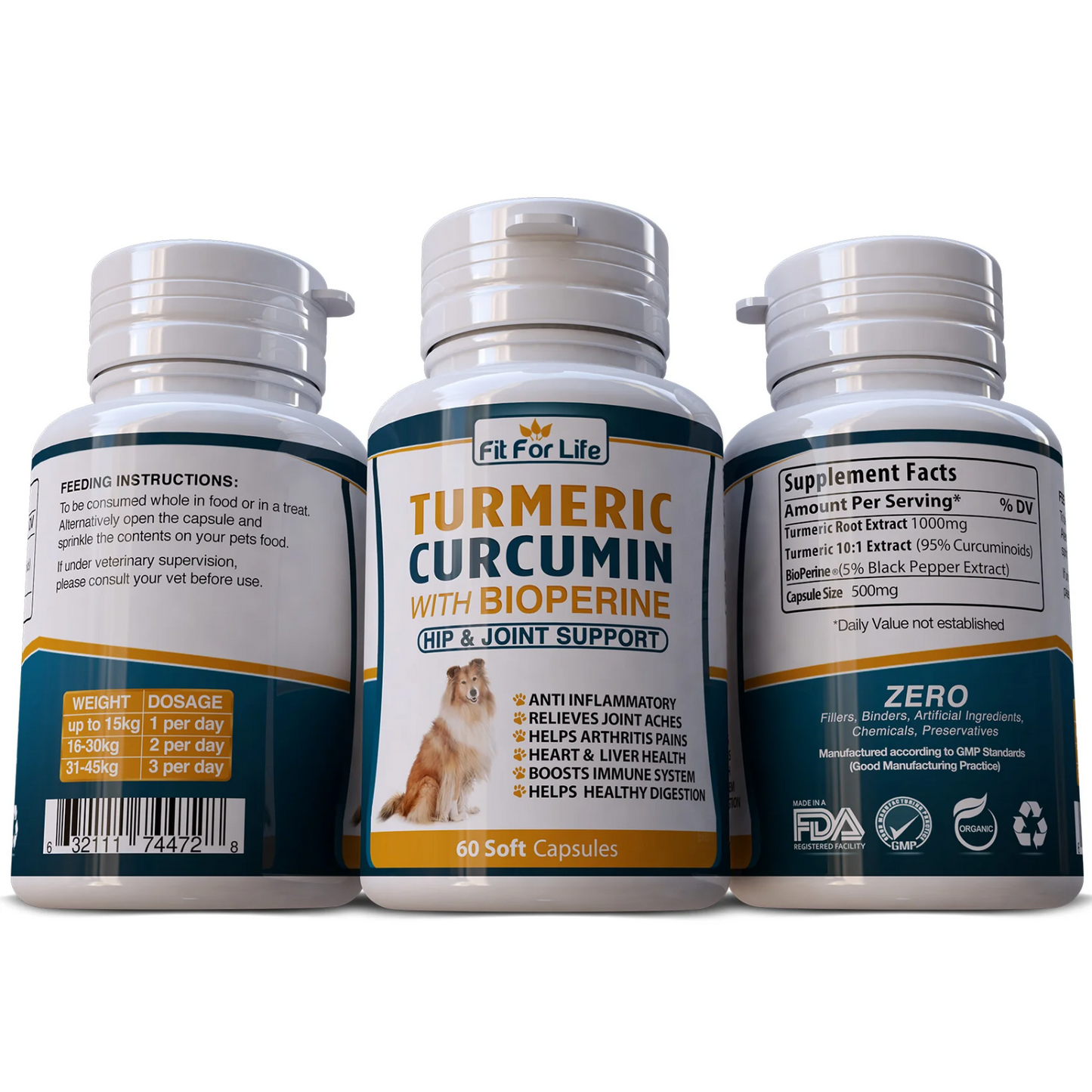 Organic Turmeric Joint Support Capsules for Pets